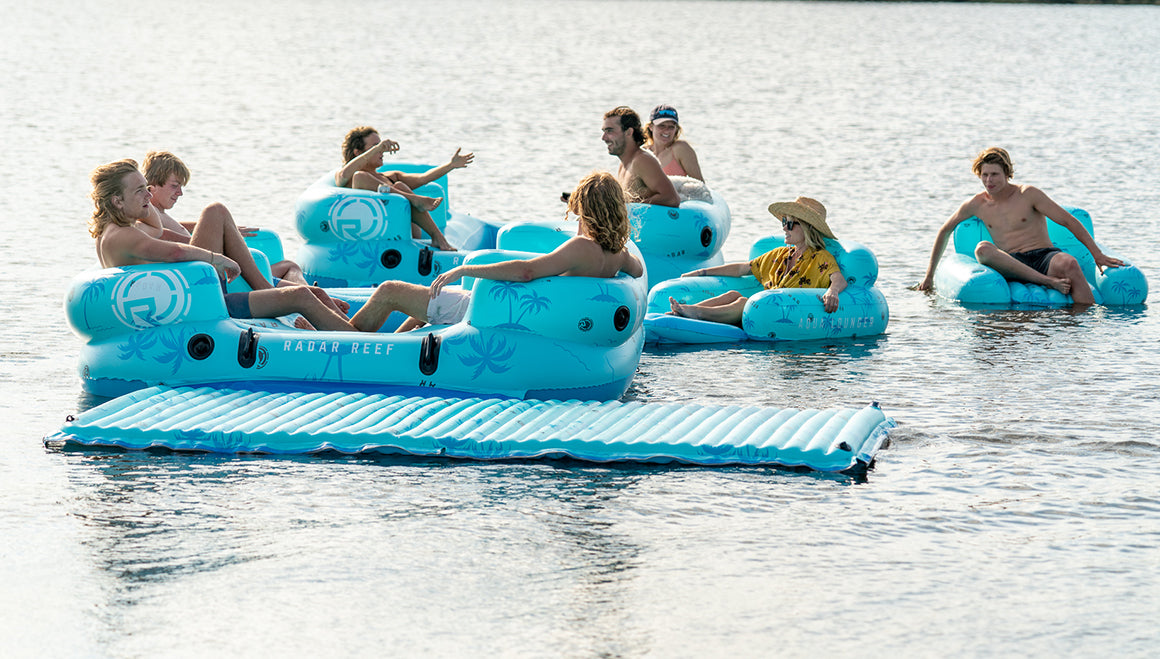 2027 Radar Reef Lounge 4 Person Float - Blue Palms
