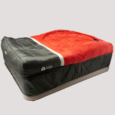 Sierra Designs Frontcountry Bed 20° Queen – Zipperless Sleeping Bag for Two