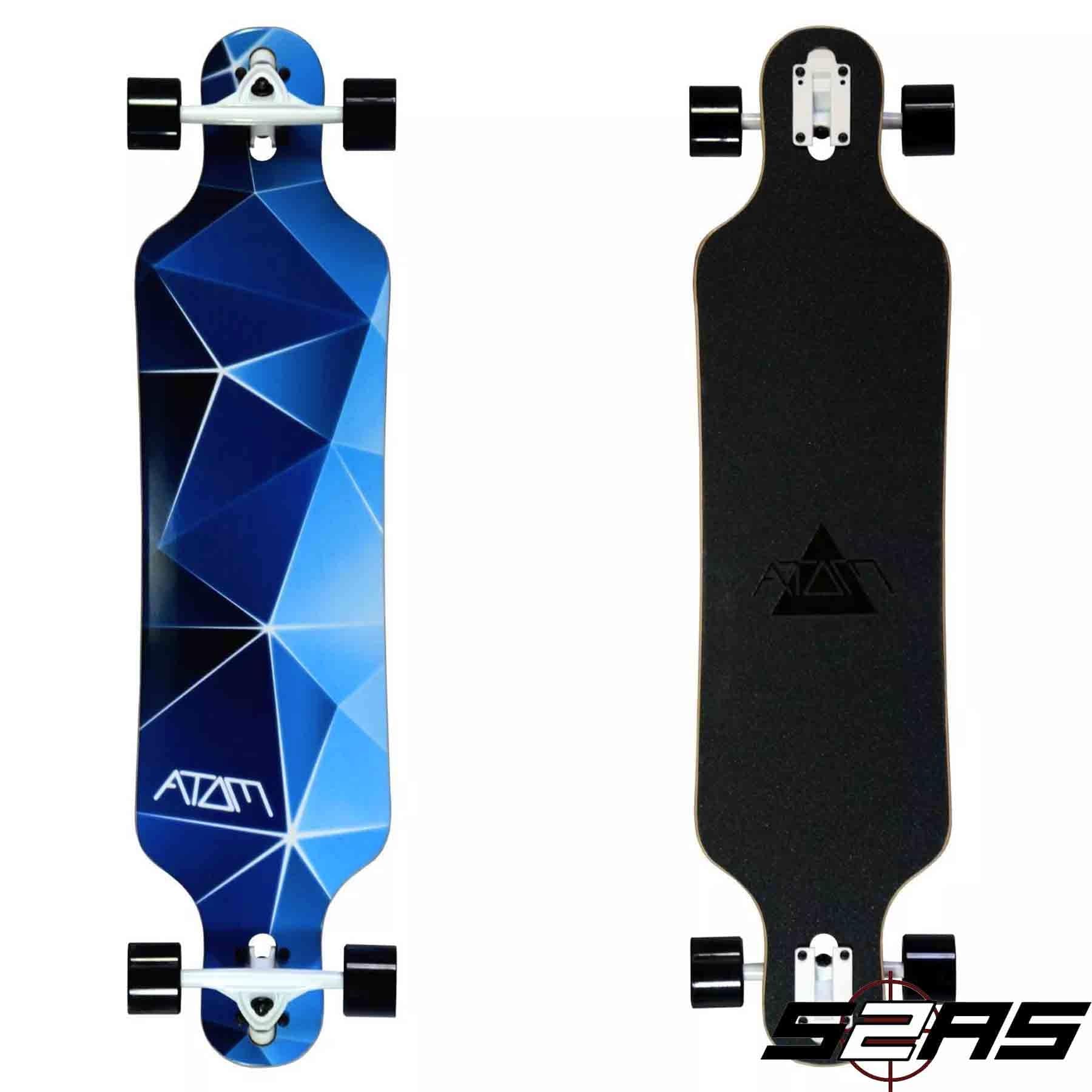 Atom 40" Blue Geo Drop Through Longboard S2AS