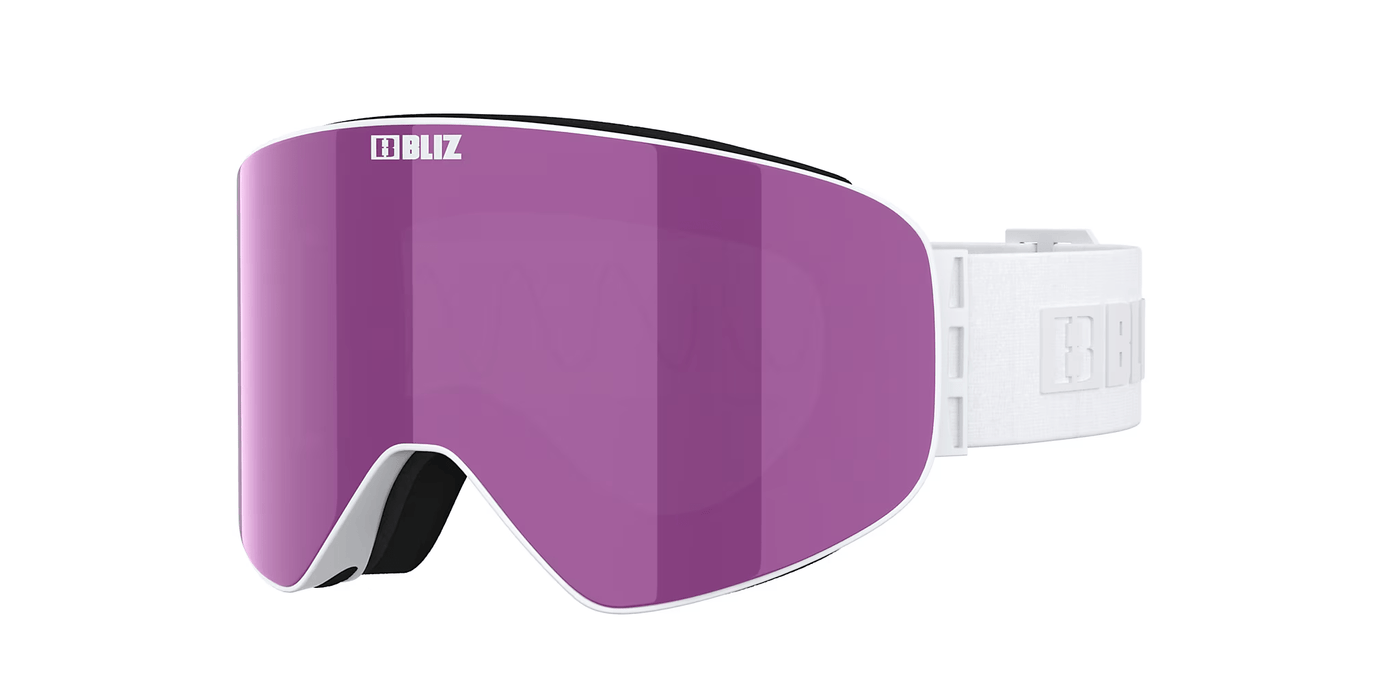 Bliz Flow (Matte White with Smoke Pink) Snow Goggles Bliz