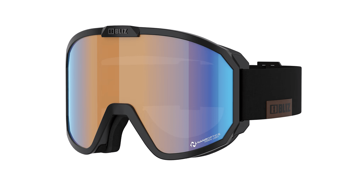 Bliz Rave (Matte Black with Light Orange and Blue) Snow Goggles Bliz