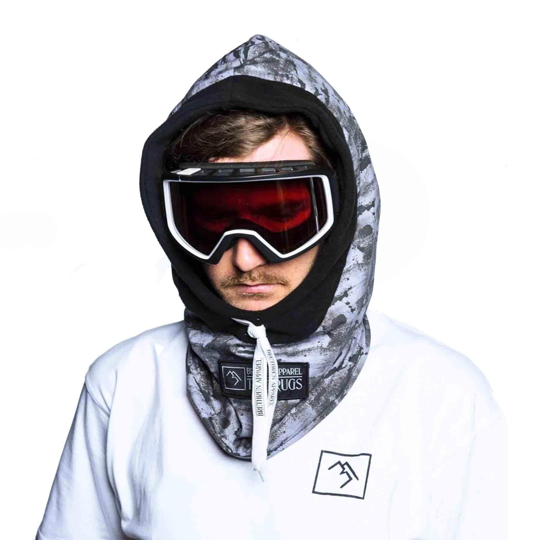 Brethren Apparel Thug Rug Snowboard/Ski Riding Hood (Black Ice) S2AS