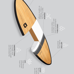 CIRCLE ONE 9' BAMBOO LONGBOARD SURFBOARD S2AS