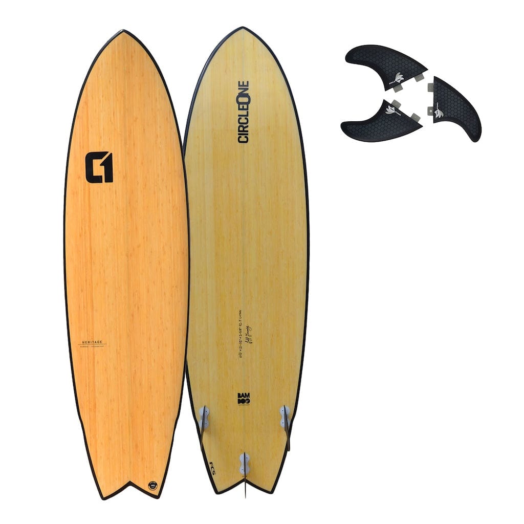 CIRCLE ONE BAMBOO WING SWALLOW TAIL SURFBOARD S2AS