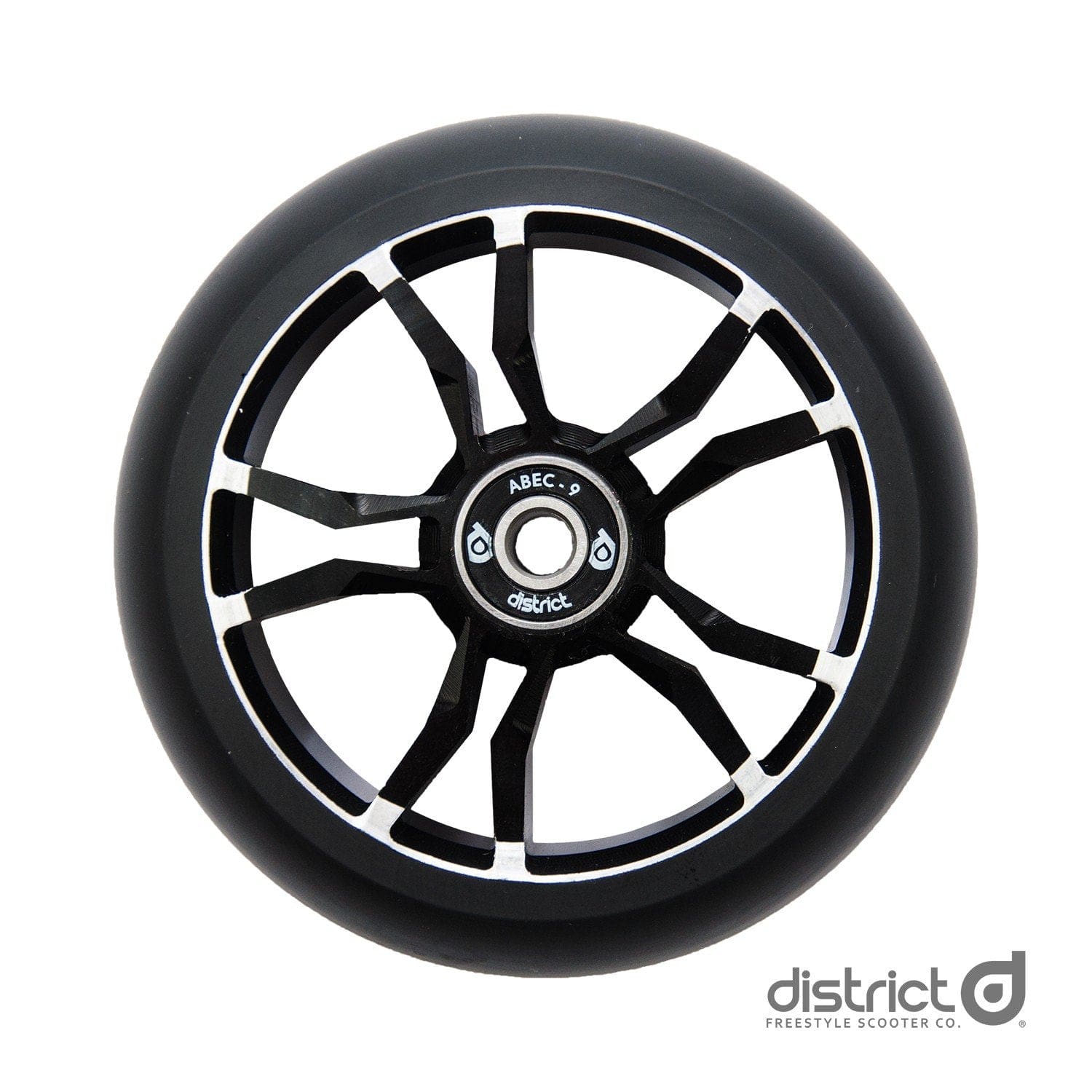 District Scooters 110mmx30mm LM110 Wide Milled Core Wheel - Black / Black S2AS