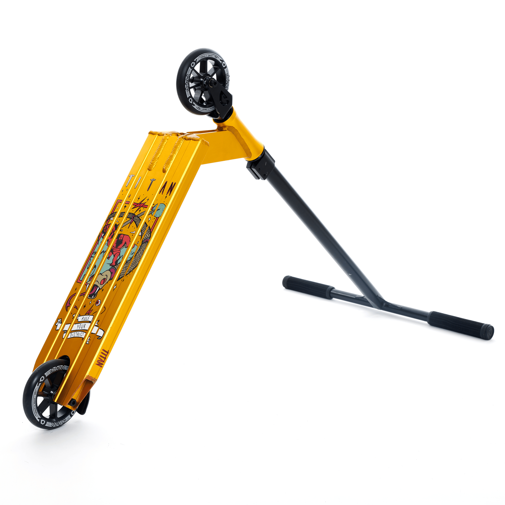 District Titan Complete Scooter - Ano Gold / Black S2AS