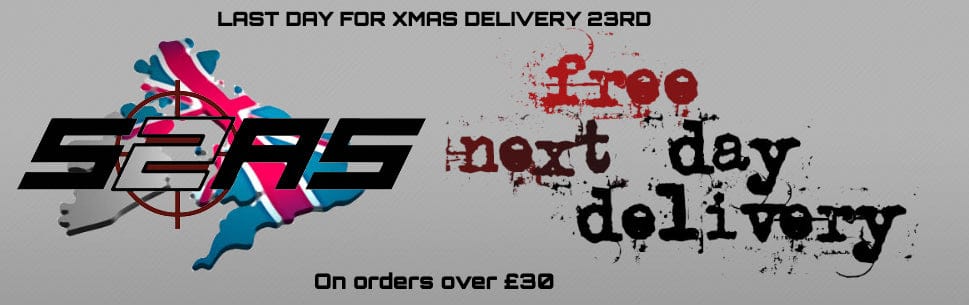 Promotional banner for S2AS with free next day delivery offer on a gray background