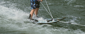 2027 Radar Firebolt Kids Combo Waterskis with Adjustable Horseshoe Bindings - Colour Me Hot Air Balloons