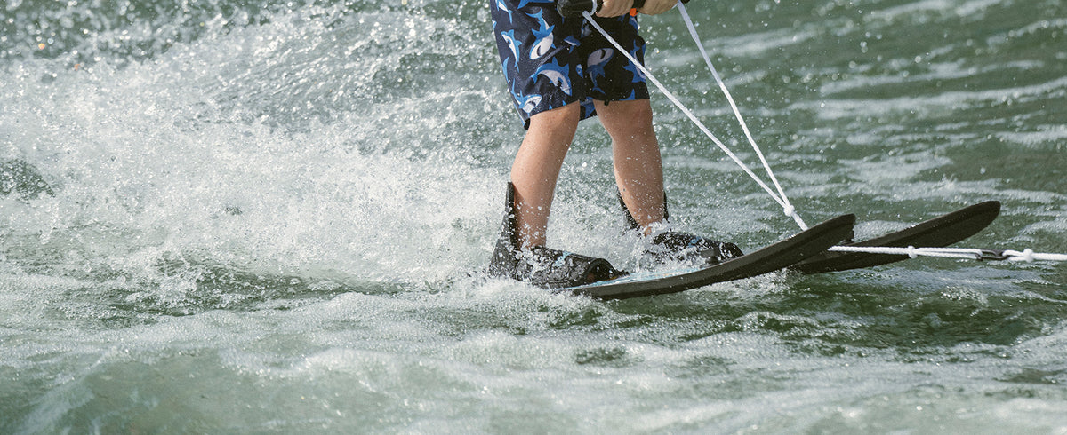 2027 Radar Firebolt Kids Combo Waterskis with Adjustable Horseshoe Bindings - Colour Me Hot Air Balloons