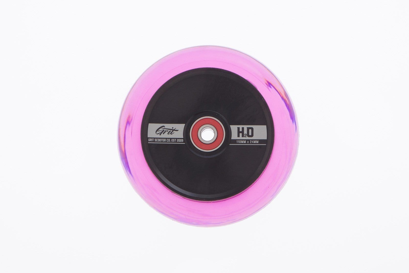 Grit Scooters Hollow Core Wheels H2O 110mm x 24mm Black / Pink (Pair) S2AS