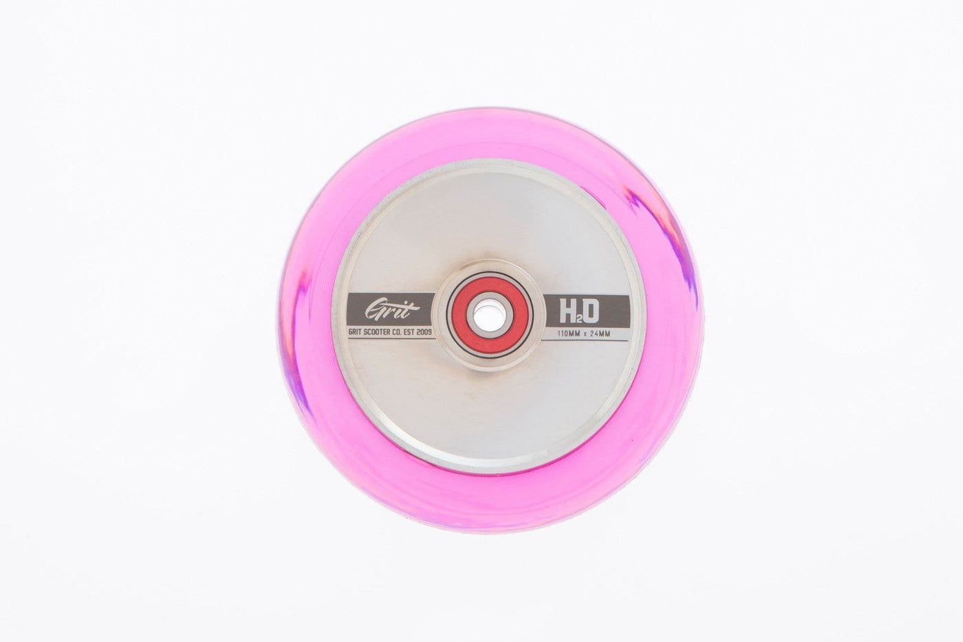 Grit Scooters Hollow Core Wheels H2O 110mm x 24mm Silver / Pink (Pair) Grit Scooters