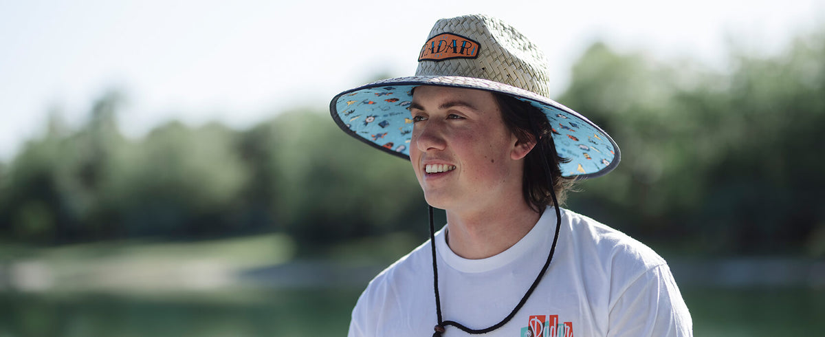 2027 Radar Paddler's Sun Hat - Tan Straw / Collage Nylon