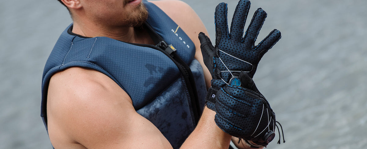 2027 Radar Vapor-A BOA Inside-Out Waterski Glove - Black / True Blue