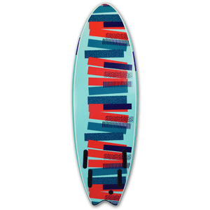 Mobyk 5'6 Quad Fish Softboard - Turquoise S2AS