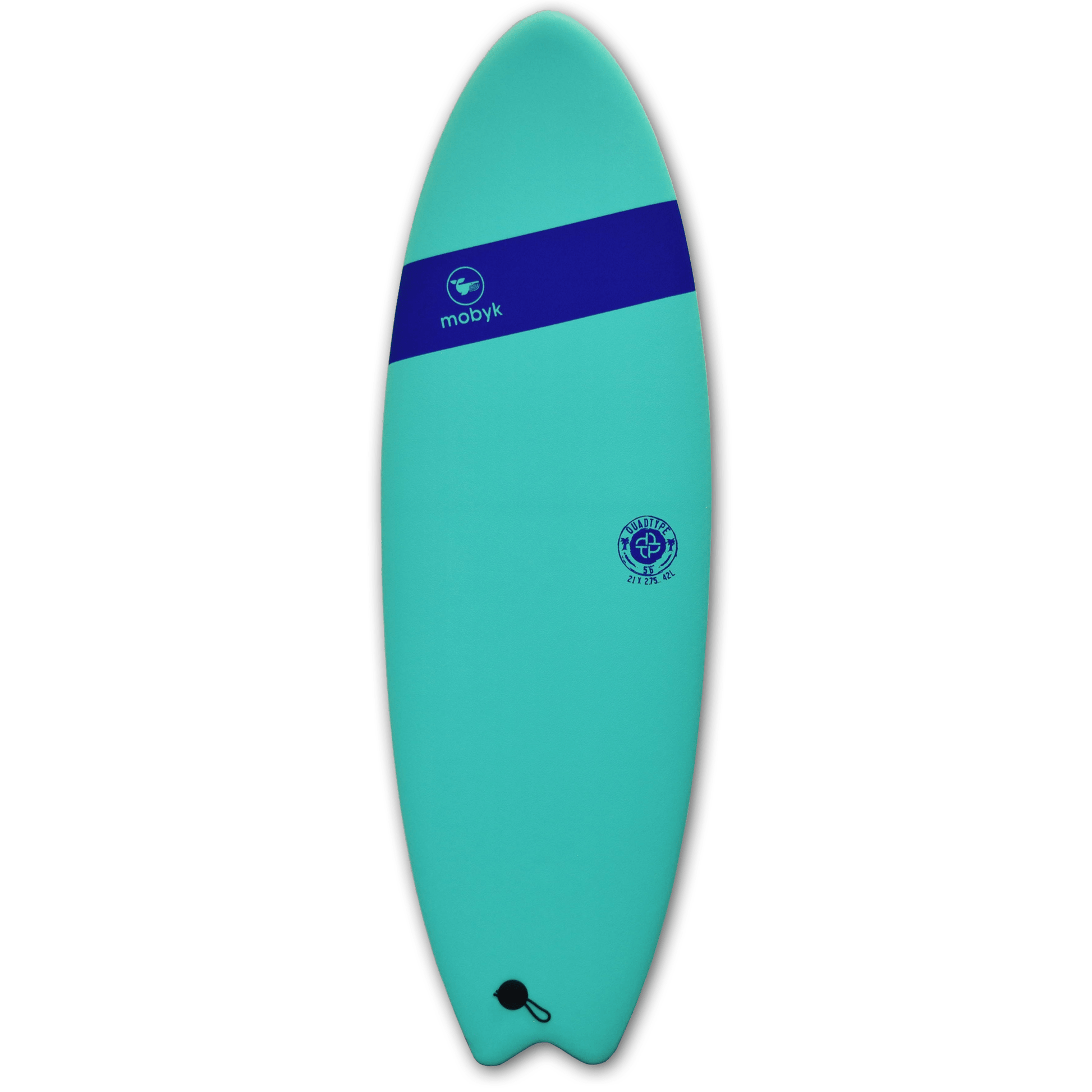 Mobyk 5'6 Quad Fish Softboard - Turquoise S2AS