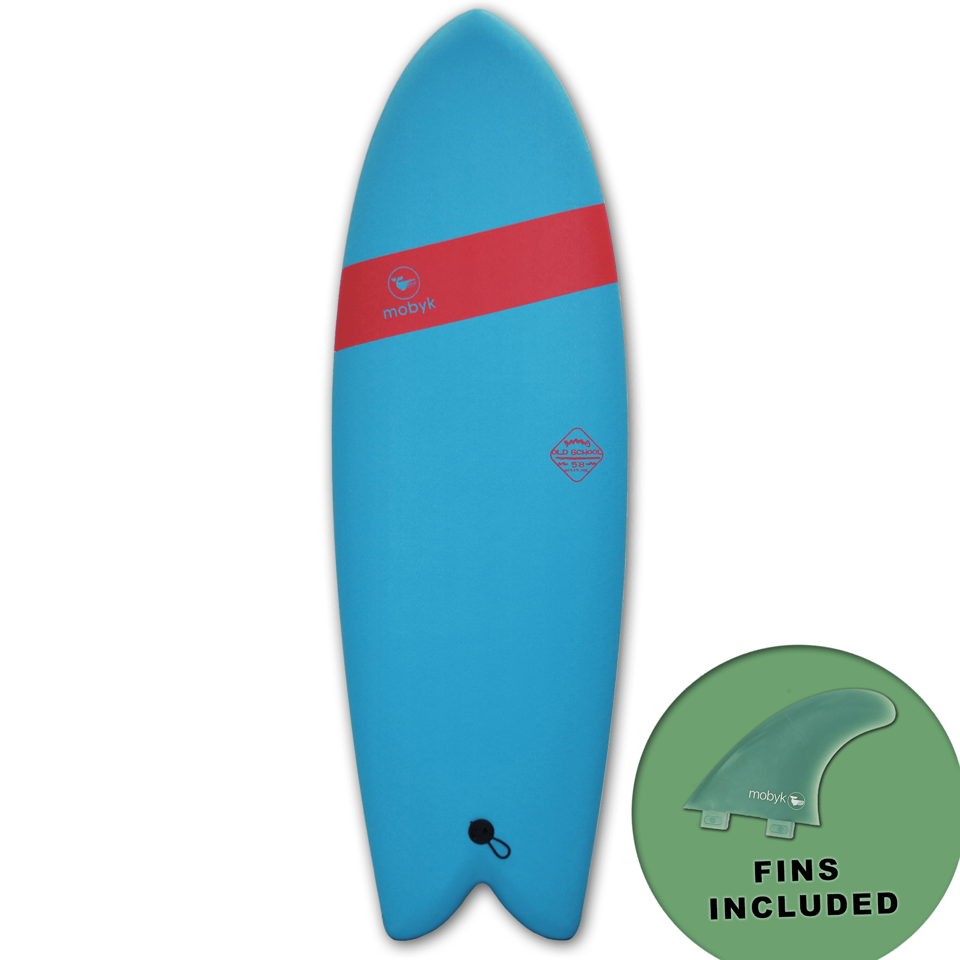 Mobyk 5'8 Old School Softboard - Blue Curacao S2AS