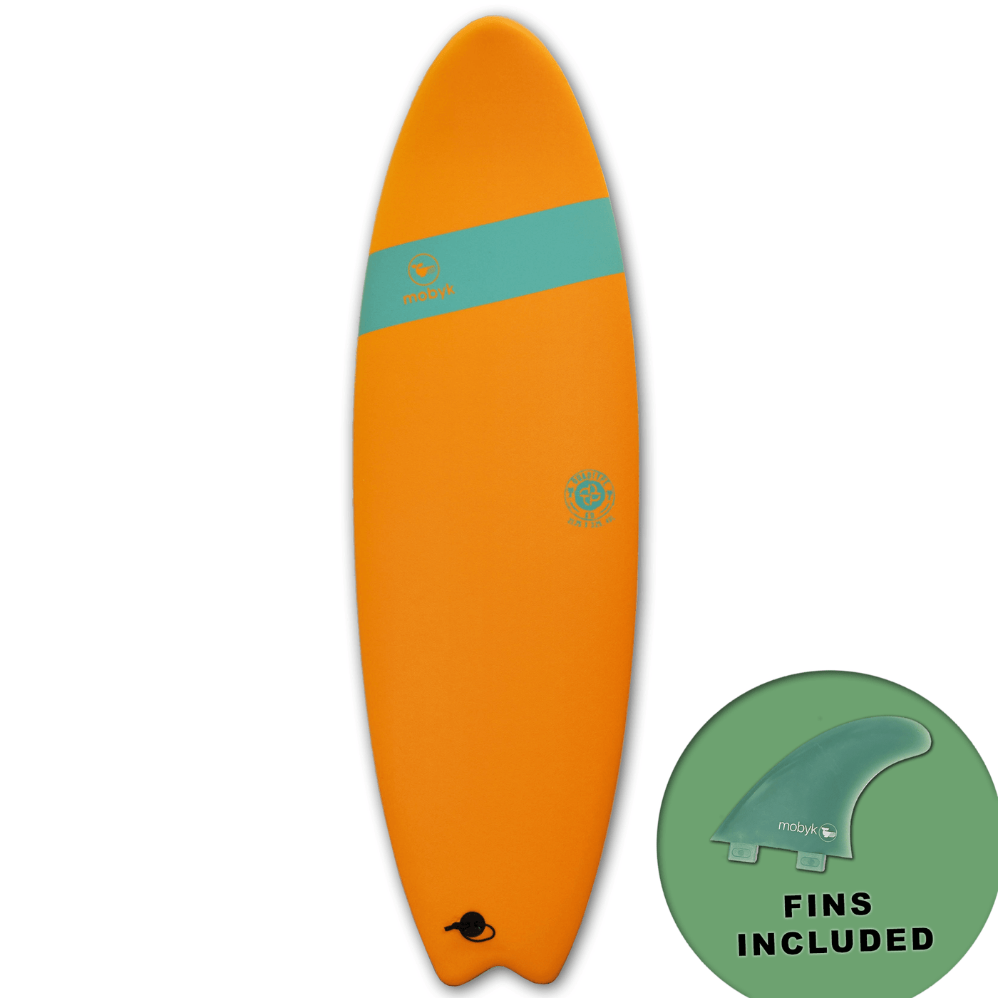 Mobyk 6'0 Quad Fish Softboard - Pilsner Orange S2AS