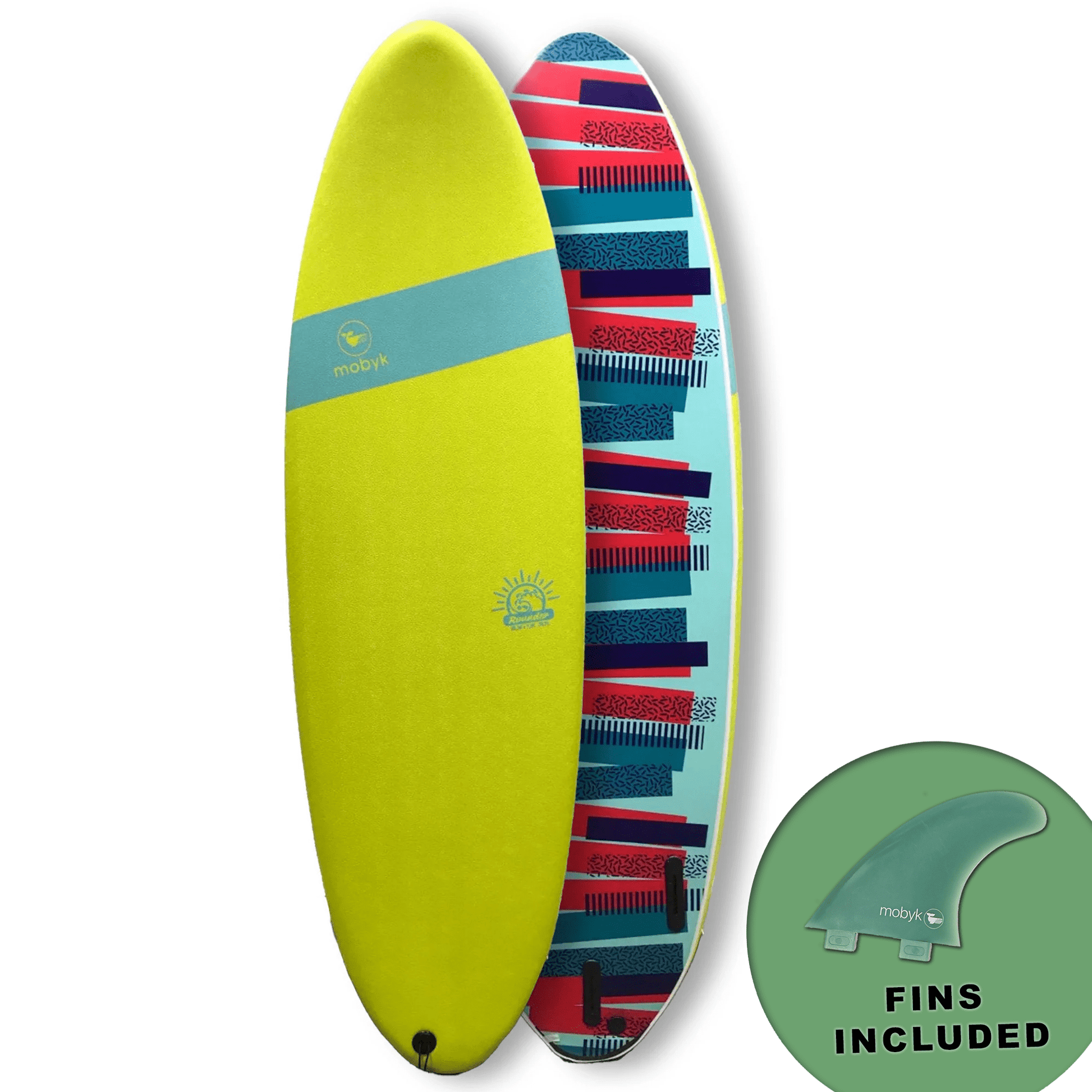 Mobyk 6'4 Rounder Softboard - Electric Lemon S2AS
