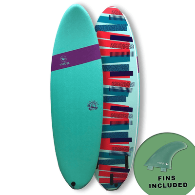 Mobyk 6'4 Rounder Softboard - Turquoise S2AS