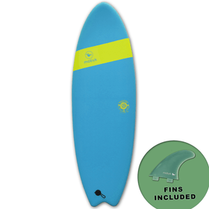 Mobyk 6'6 Quad Fish Softboard - Blue Curacao S2AS