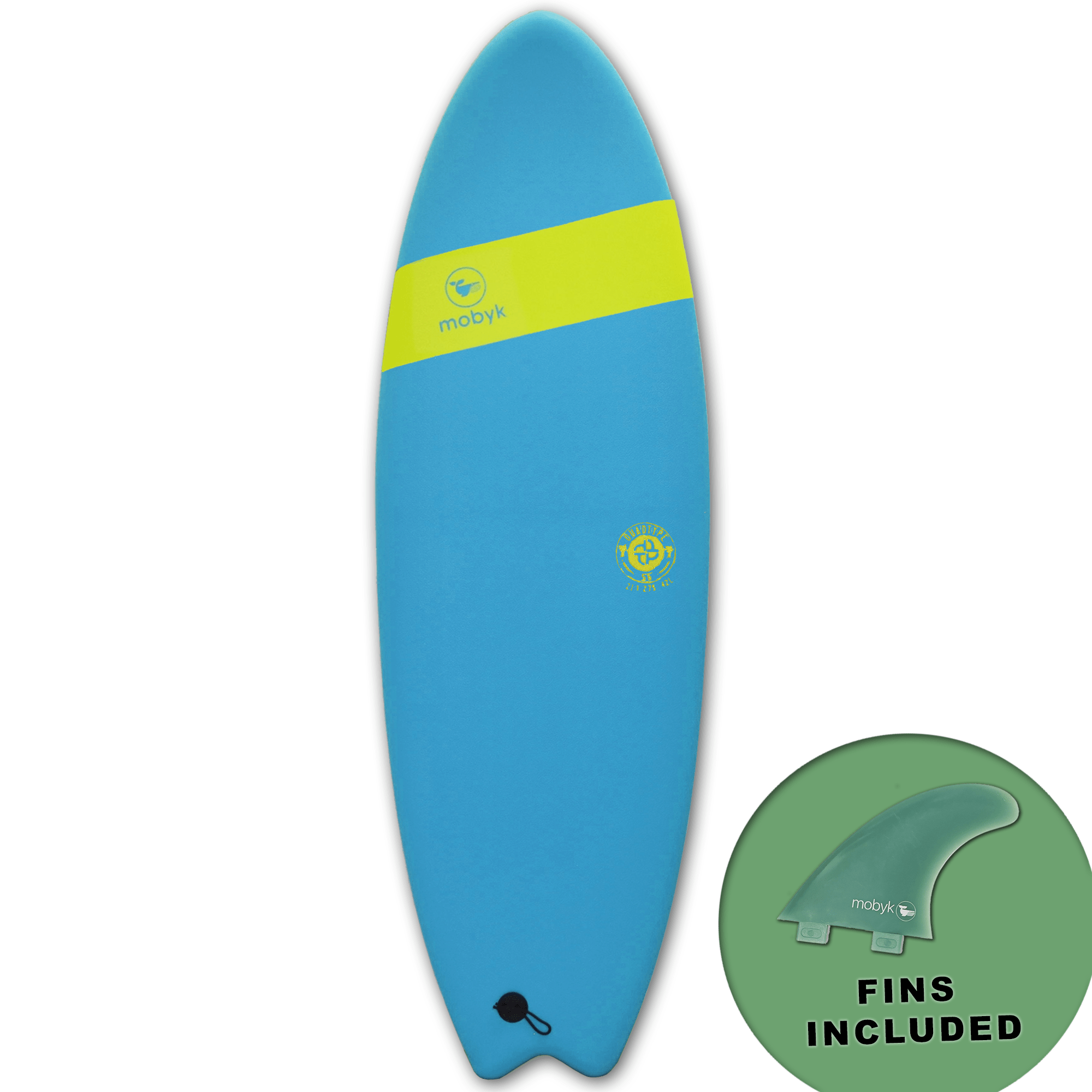 Mobyk 6'6 Quad Fish Softboard - Blue Curacao S2AS