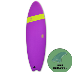 Mobyk 6'6 Quad Fish Softboard - Violet Jade S2AS