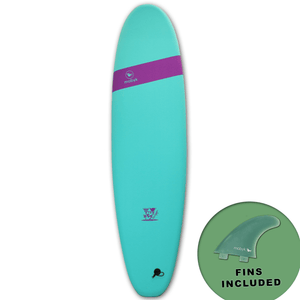 Mobyk 7'0 Classic Long Softboard - Turquoise S2AS