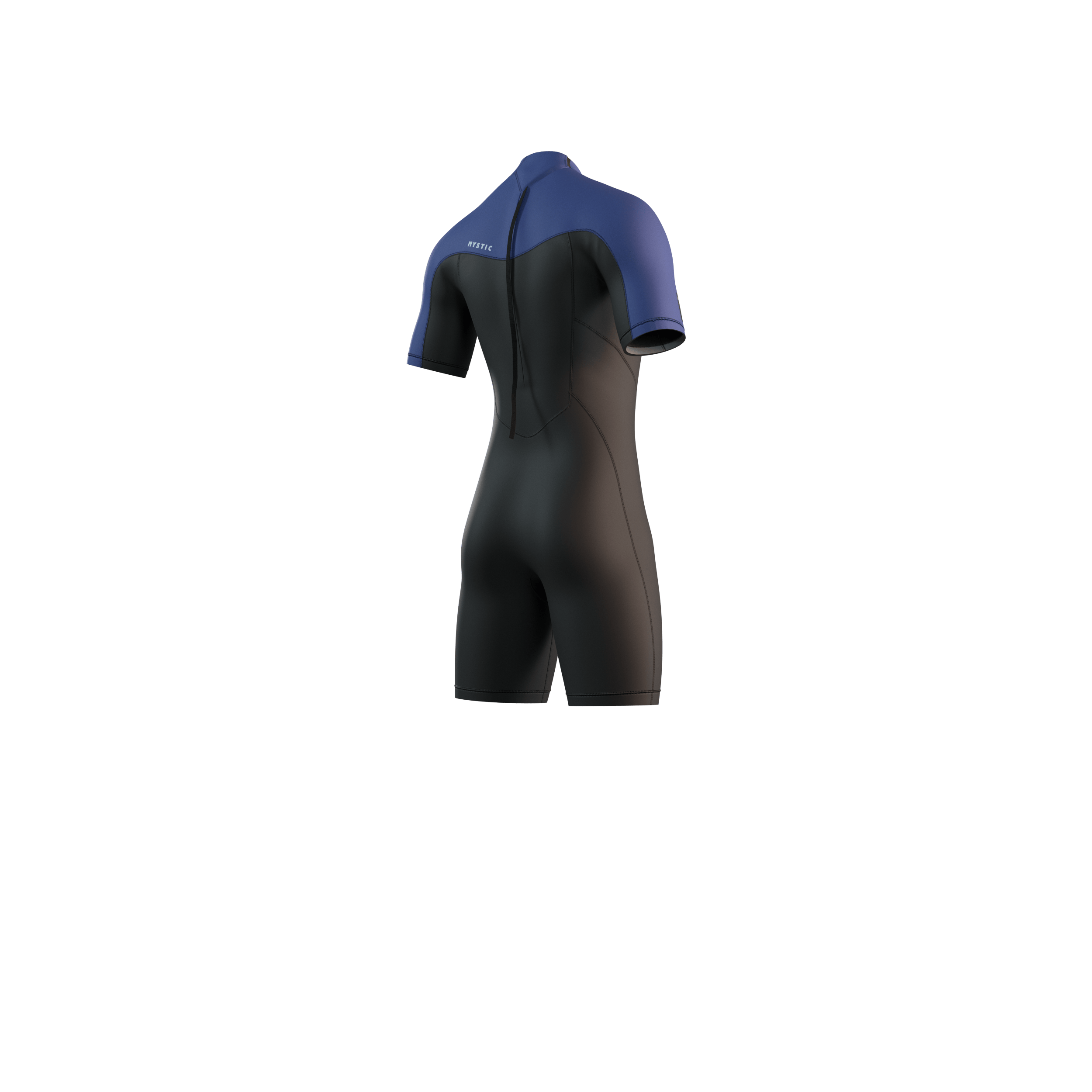 Mystic Brand Shorty 3/2mm BackZip Flatlock - Black / Blue - 2026 Mystic