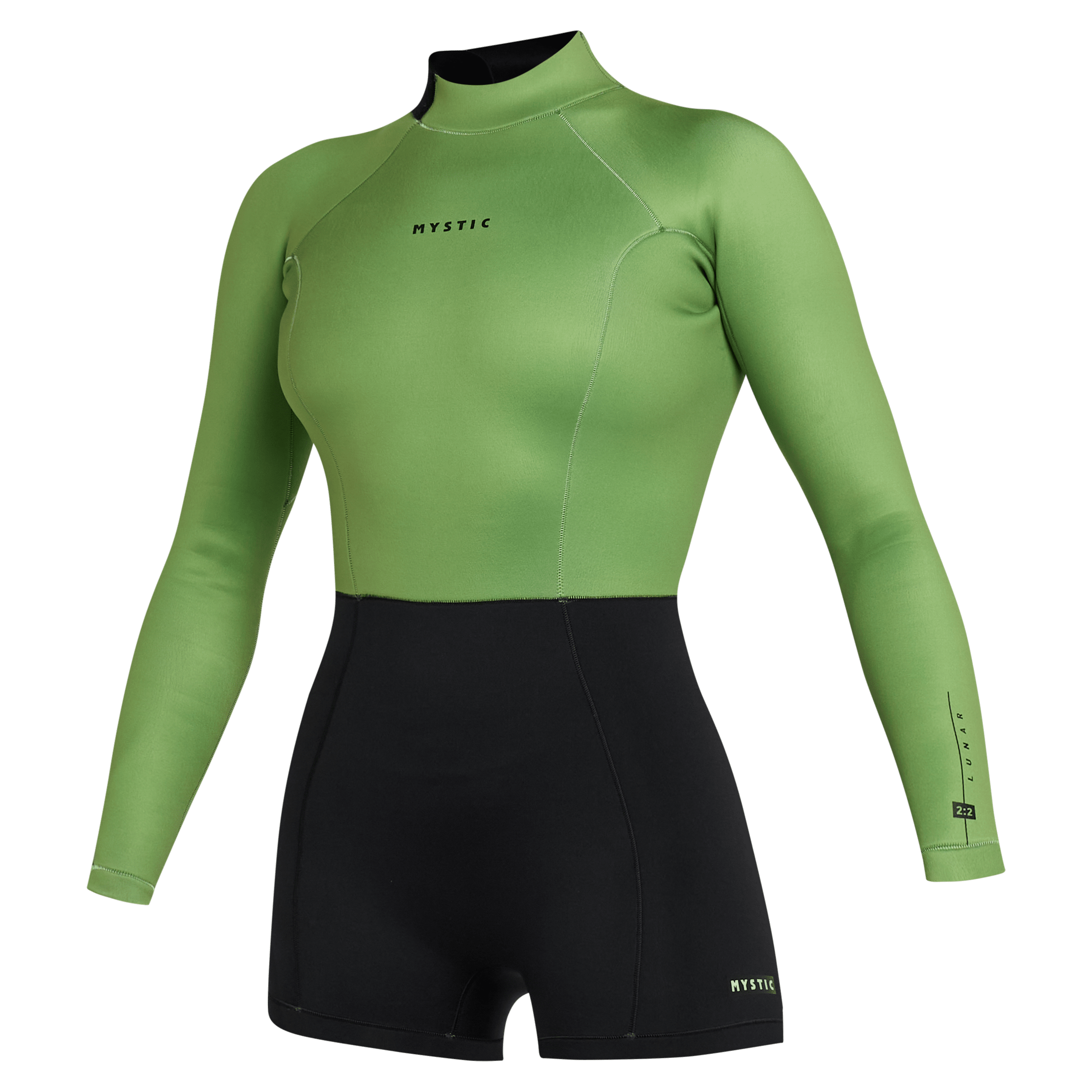 Mystic Lunar Longarm Shorty 2/2mm Bzip Women - Soft Green - 2026 Mystic