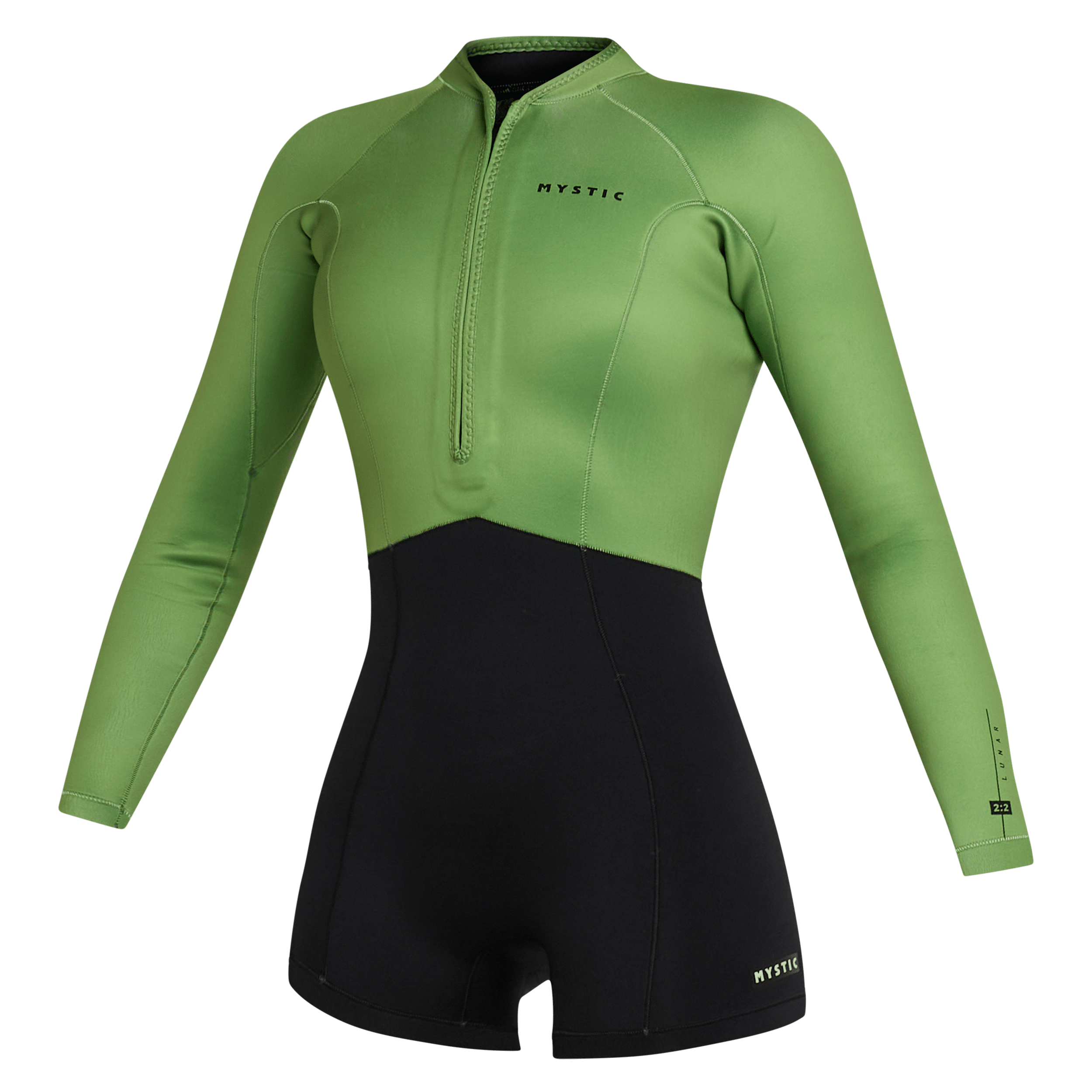 Mystic Lunar Longarm Shorty 2/2mm Fzip Women - Soft Green - 2026 Mystic