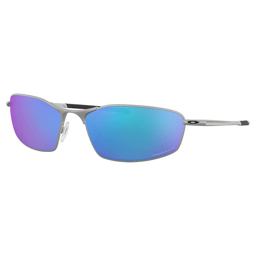 Oakley Whisker Sunglasses Satin Chrome With Prizm Sapphire Polarized S2AS