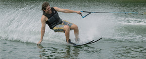 2027 Radar Origin Combo Waterskis with Adjustable Horseshoe Bindings - Black / Battleship Blue