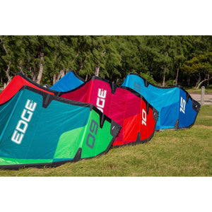 Ozone Edge VT kite colour range on the beach