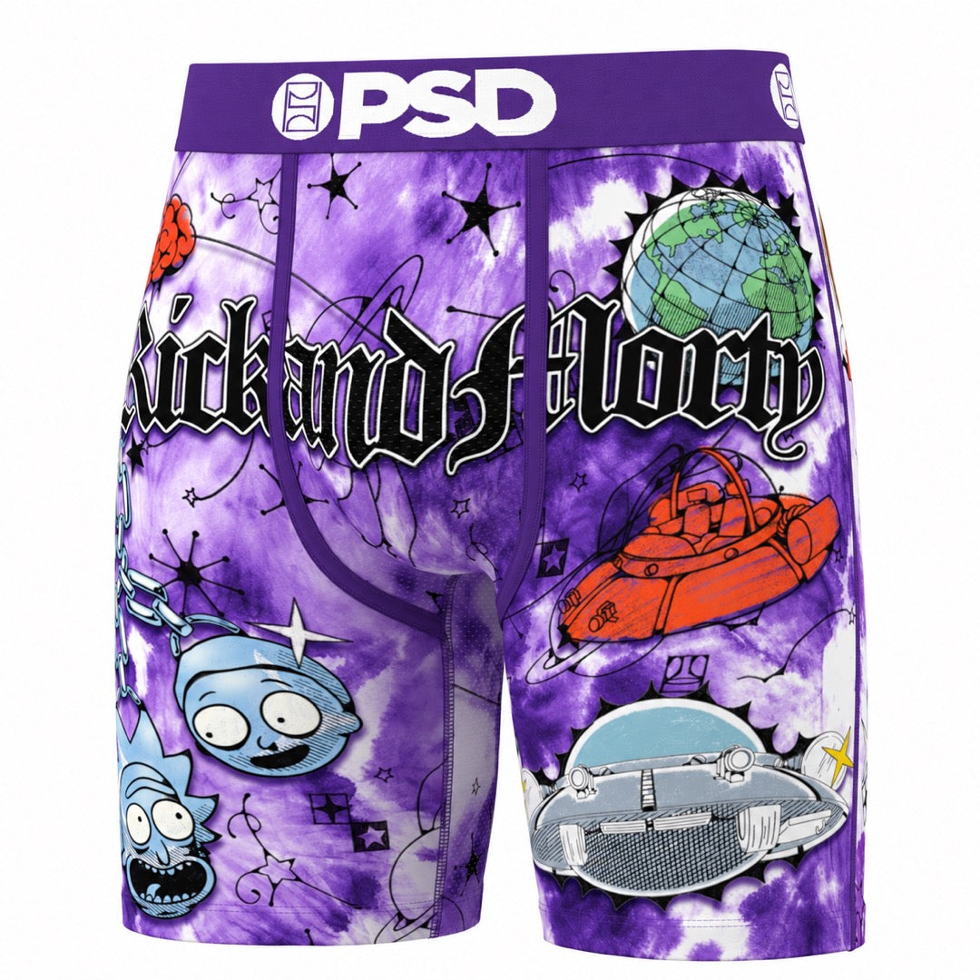 PSD Rick and Morty Haze Men's Boxer Briefs, front view on a white background