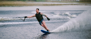 2027 Radar Senate Alloy Slalom Waterski - Carbon / Royal Flash