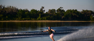 2027 Radar Senate Alloy Slalom Waterski - Carbon / Royal Flash
