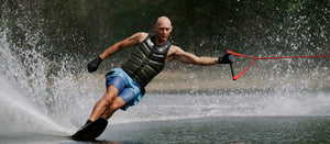 2027 Radar Senate Lithium Slalom Waterski - Carbon / Matte Oxblood Flash