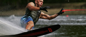 2027 Radar Senate Lithium Slalom Waterski - Carbon / Matte Oxblood Flash