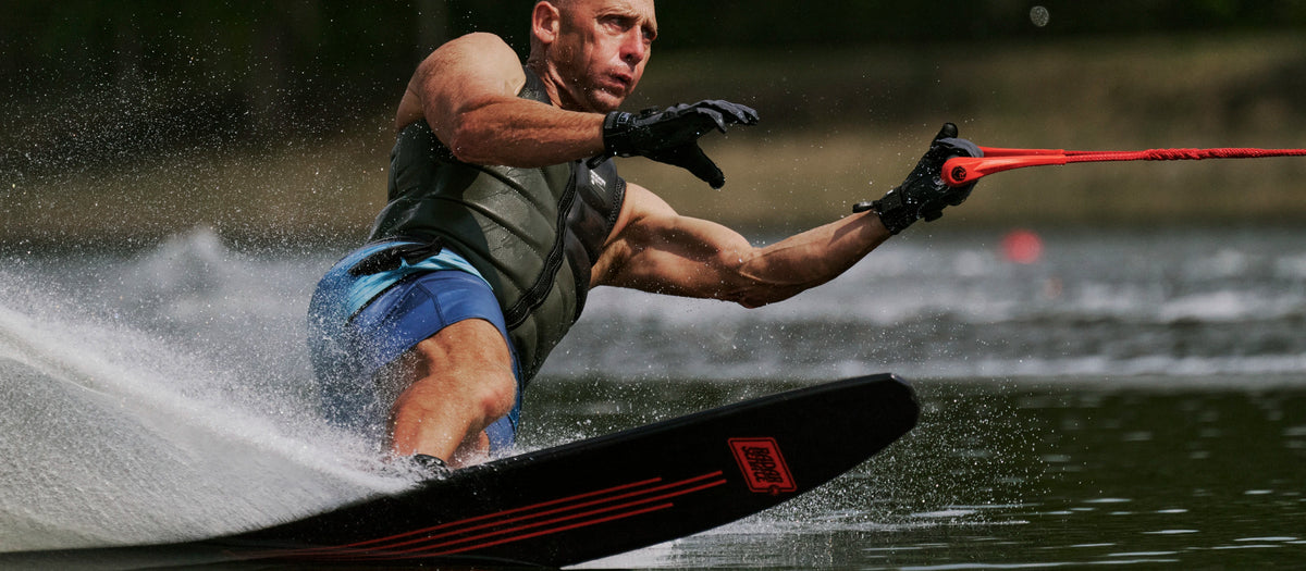 2027 Radar Senate Lithium Slalom Waterski - Carbon / Matte Oxblood Flash