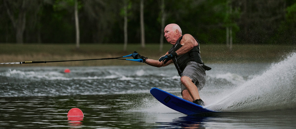 2027 Radar Senate Alloy Slalom Waterski - Carbon / Royal Flash