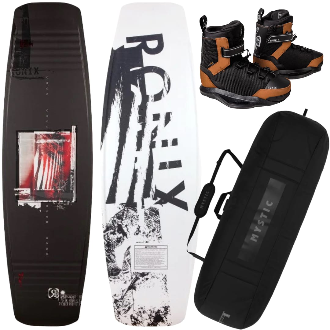Ronix Kinetik Project Wakeboard Package 2025 + Diplomat Boots + Mystic Patrol Wakeboard Bag Surface2Air Sports