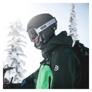 Smith Preview Snow Goggles – White Fade Out / Sun Black – on-snow view