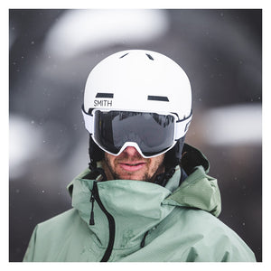 Smith Preview Snow Goggles – White Fade Out / Sun Black – on-snow view