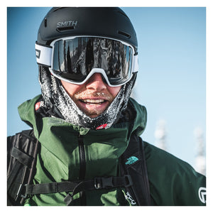 Smith Preview Snow Goggles – White Fade Out / Sun Black – on-snow view