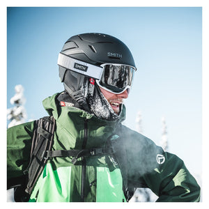 Smith Preview Snow Goggles – White Fade Out / Sun Black – on-snow view