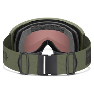 Smith Preview Snow Goggles – Fatigue Green / Everyday Red Mirror – rear strap view