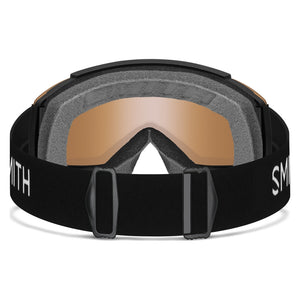 Smith Squad Snow Goggles – Black / Photochromic Blue Mirror – rear strap view