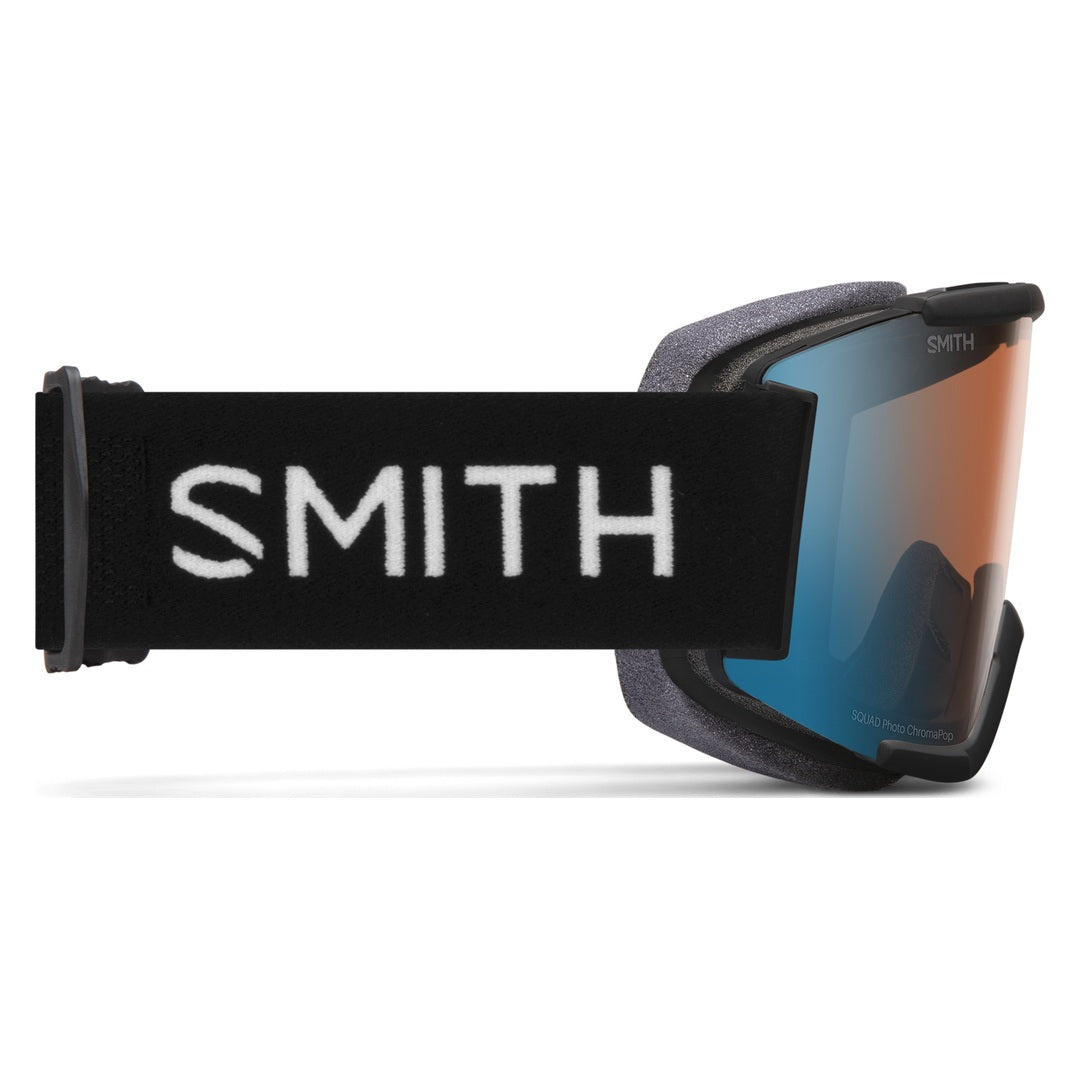 Smith Squad Snow Goggles – Black / Photochromic Blue Mirror – side view