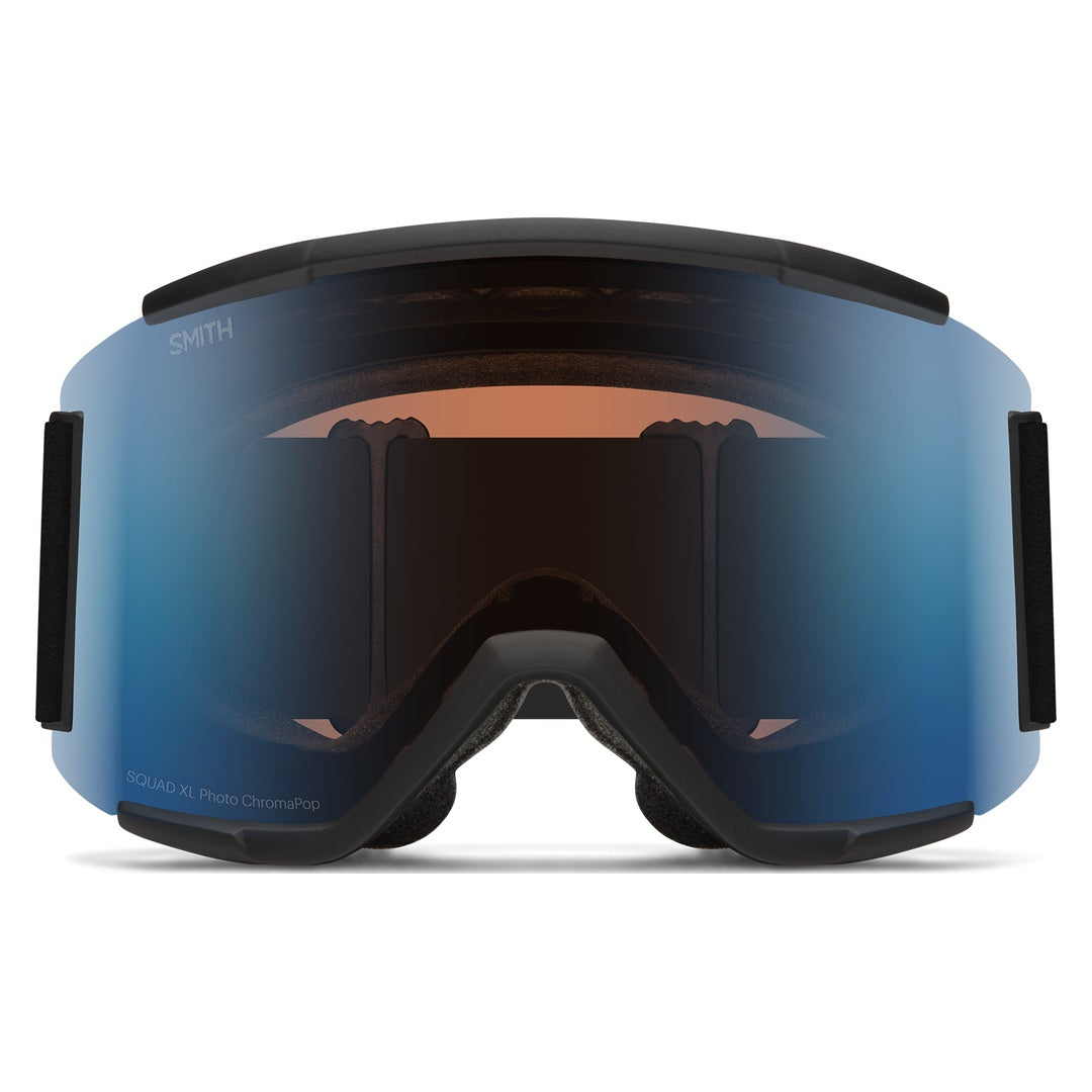 Smith Squad XL Snow Goggles – Black / Photochromic Blue Mirror – front view