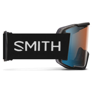 Smith Squad XL Snow Goggles – Black / Photochromic Blue Mirror – side view